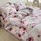Luna Home-Queen size 6-piece duvet cover set featuring a Sakura Dusty Pink print on a white background.