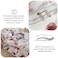 Luna Home-Queen size 6-piece duvet cover set featuring a Sakura Dusty Pink print on a white background.