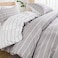 LUNA Home-Queen size 6 pieces Bedding Set without filler, Posh Stripe Design