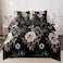 LUNA Home-Queen size, 6-piece floral design set in a black color.