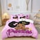 LUNA Home-Single size 4 piece duvet cover set in a lovely pink color featuring a princess design.