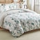 LUNA Home-Queen size 6 piece bedding set, with green and grey leaves.
