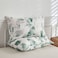 LUNA Home-Queen size 6 piece bedding set, with green and grey leaves.