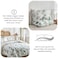 LUNA Home-Queen size 6 piece bedding set, with green and grey leaves.