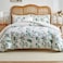 LUNA Home-Queen size 6 piece bedding set, with green and grey leaves.