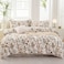 LUNA Home-King size 6 pieces bedding set, featuring a beautiful orange and brown floral design.