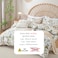 LUNA Home-Queen size 6 pieces duvet cover set, plant pattern with yellow floral design.