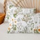LUNA Home-Queen size 6 pieces duvet cover set, plant pattern with yellow floral design.