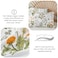 LUNA Home-Queen size 6 pieces duvet cover set, plant pattern with yellow floral design.