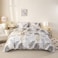 LUNA Home-Queen size 6 pieces duvet cover set with brown leaf pattern.