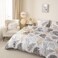 LUNA Home-King size 6 pieces  duvet cover set with brown leaf pattern.