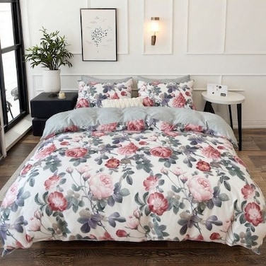 LUNA Home-Queen size, 6-piece beautiful rose design in a lovely shade of green.