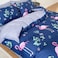 LUNA Home-Single size, 4-piece beautiful pink flamingo design in a lovely shade of blue.