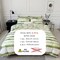 LUNAHOME-King size, 6-piece, reversible duvet cover set featuring a striped design in a vibrant green color