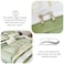LUNA Home-King size, 6-piece, reversible duvet cover set featuring a striped design in a vibrant green color