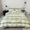 LUNAHOME-King size, 6-piece, reversible duvet cover set featuring a striped design in a vibrant green color