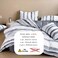 LUNA Home-Single size, 4-piece, reversible duvet cover set featuring a striped design in a vibrant gray color
