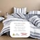 LUNA Home-Queen size, 6-piece, reversible duvet cover set featuring a striped design in a vibrant gray color