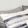 LUNA Home-King size, 6-piece, reversible duvet cover set featuring a striped design in a vibrant gray color
