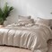 LUNA Home- Duvet Cover King Size - 100% Bamboo Satin Silky Duvet Cover Set - 6 PCS Cooling Duvet Cover 220x240CM &amp; 4 Pillowcases 50x75CM, 1 Fitted Bedsheet 200x200+30CM, Beige color.