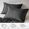 LUNA Home-Duvet Cover King Size - 100% Bamboo Satin Silky Duvet Cover Set - 6 PCS Cooling Duvet Cover 220x240CM &amp; 4 Pillowcases 50x75CM, 1 Fitted Bedsheet 200x200+30CM, Grey color.