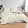 LUNA Home- Duvet Cover King Size - 100% Bamboo Satin Silky Duvet Cover Set - 6 PCS Cooling Duvet Cover 220x240CM &amp; 4 Pillowcases 50x75CM, 1 Fitted Bedsheet 200x200+30CM, Ivory color.