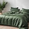 LUNA Home-Duvet Cover King Size - 100% Bamboo Satin Silky Duvet Cover Set - 6 PCS Cooling Duvet Cover 220x240CM &amp; 4 Pillowcases 50x75CM, 1 Fitted Bedsheet 200x200+30CM, Green color.