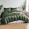 LUNA Home-Duvet Cover King Size - 100% Bamboo Satin Silky Duvet Cover Set - 6 PCS Cooling Duvet Cover 220x240CM &amp; 4 Pillowcases 50x75CM, 1 Fitted Bedsheet 200x200+30CM, Green color.