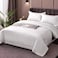 LUNA Home-Premium King size 6 pieces Plain white striped design, bedding set.