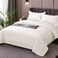 LUNA Home-Premium King Size 6 Pieces striped design, bedding set Ivory color.