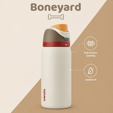 Owala FreeSip Insulated Stainless Steel Water Bottle with Straw for Sports, Travel, and School BPA-Free Sports Water Bottle, 32 oz, Boneyard