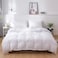 LUNA Home-Premium Single size 4 pieces Bedding Set without filler, Plain White Color
