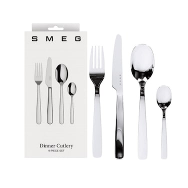 SMEG - Stainless Steel Dinner Cutlery 4 Piece Set - Silver