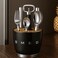 SMEG -Set for 6 person, complete set. Retro Stainless Steel Cutlery Holder for Kitchen with Knife,Fork,Spoon Black.