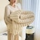 Throw Striped Blanket Super Soft, Milk Color.