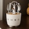 SMEG - 6 Person, compete set Retro Stainless Steel Cutlery set for Kitchen, Cream