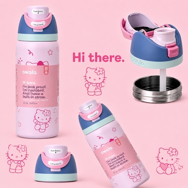 32 OZ. 945 ML Owala Hello Kitty FreeSlip Stainless Steel Vacuum InsulatedWater Bottle Pink