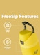 Owala 24 oz 710 ml Harry Potter FreeSip Insulated Stainless Steel Water Bottle, Hufflepuff Yellow