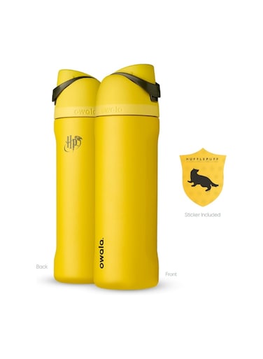 Owala 24 oz 710 ml Harry Potter FreeSip Insulated Stainless Steel Water Bottle, Hufflepuff Yellow