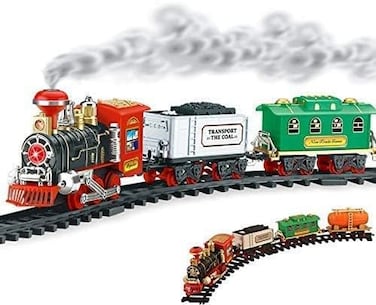 D'Home Plastic Train Toys for Kids with Remote Control Train Sound &amp; Head Light Track Big Size Battery Operated Modal Set, 3+ Years (Pack of 1) - Multicolor