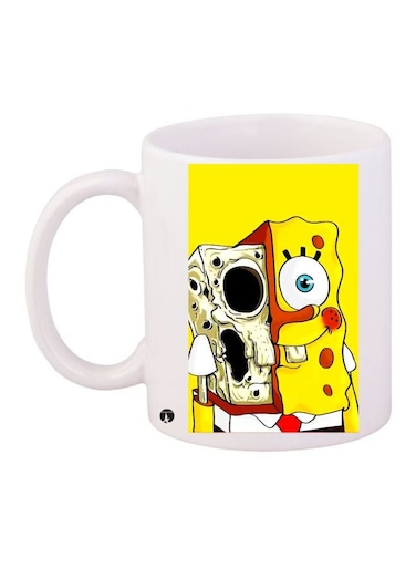 SpongeBob SquarePants Printed Coffee Mug White/Yellow/Black