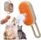 3-in-1 Pet Grooming Steam Brush: One-Button Spray, 360&deg; Rotating Handle, Multi-Functional Tool for Removing Cat and Dog Hair, Tangles, and Flyaway Hairs (Khaki)