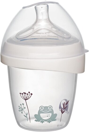 Nip First Moments Baby Bottle Silicone, 150ml, S Teat, With Extra Wide Lip Support Especially For Newborns