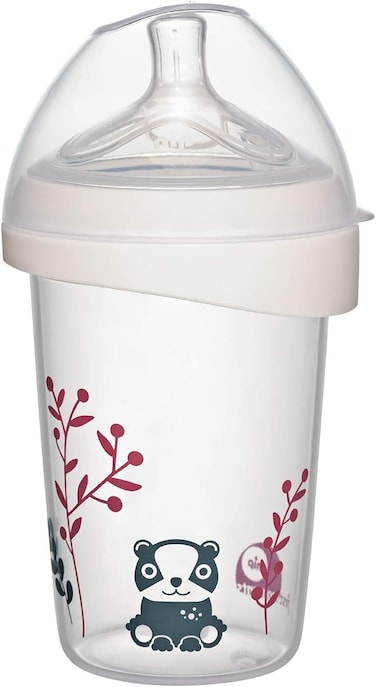 Nip First Moments Baby Bottle Silicone, 270ml, M Teat, With Extra Wide Lip Support Especially For Newborns