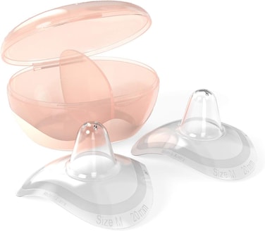 Nip First Moments 2 Pack Medium 20mm Breastfeeding Cones Natural Feeling With Storage Box