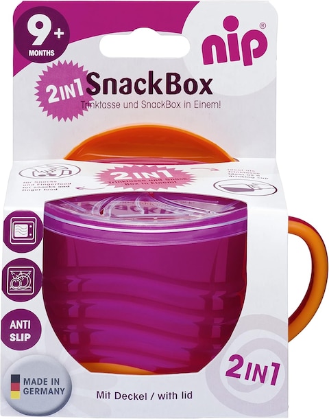Nip 2 In1 Snack Box, 250ml, 9M+, Pink