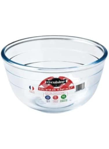 &Ocirc;cuisine&reg; 0.5L Mixing Bowl - Tempered Borosilicate Glass, Thermal Shock Resistant, French Craftsmanship