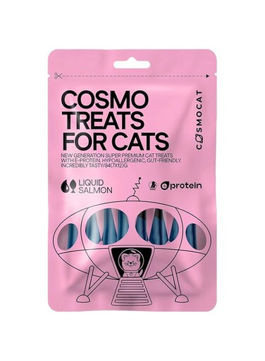 COSMOCAT Cat Treats With Salmon Cat Cream 84g E-Protein Hypoallergenic Cat Food Wet For Kitten and Cat All Age