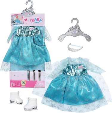 Baby Born 832257 Princess Set 43 cm-Toy For Kids-Easy For Small Hands, Creative Play Promotes Empathy &amp; Social Skills, For Toddlers 3 Years &amp; Up-Includes Dress, Tiara And Ice Skates