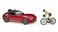 Bruder Roadster With Road Bike &amp; Cyclist